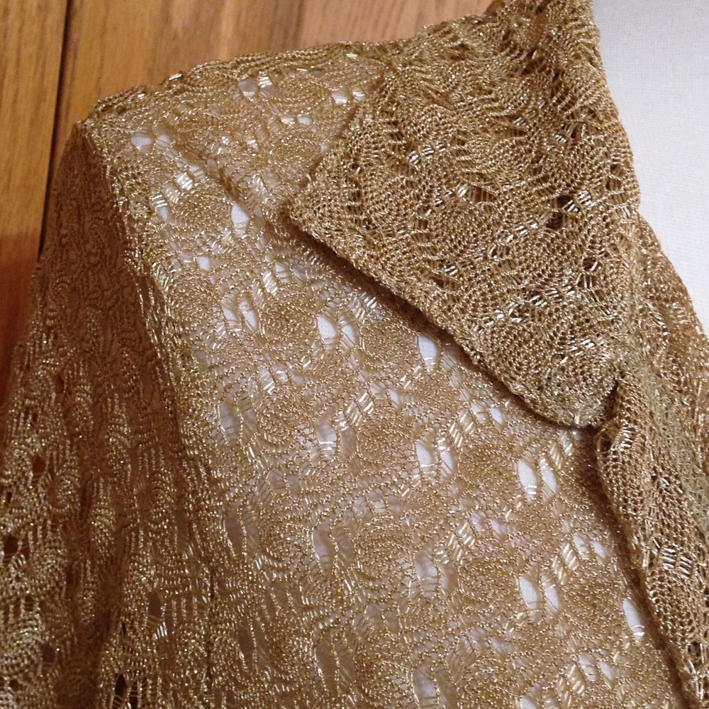 ELIF for Jordan Taylor - Sheer Gold Cover-Up - NEW with Tag - Picture 5 of 8